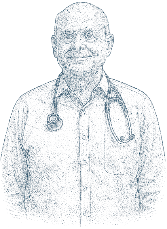 Illustration of Dr. Keith Helton, founder of One to One Health