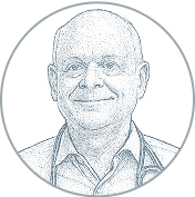 Illustrated headshot of Dr. Keith Helton