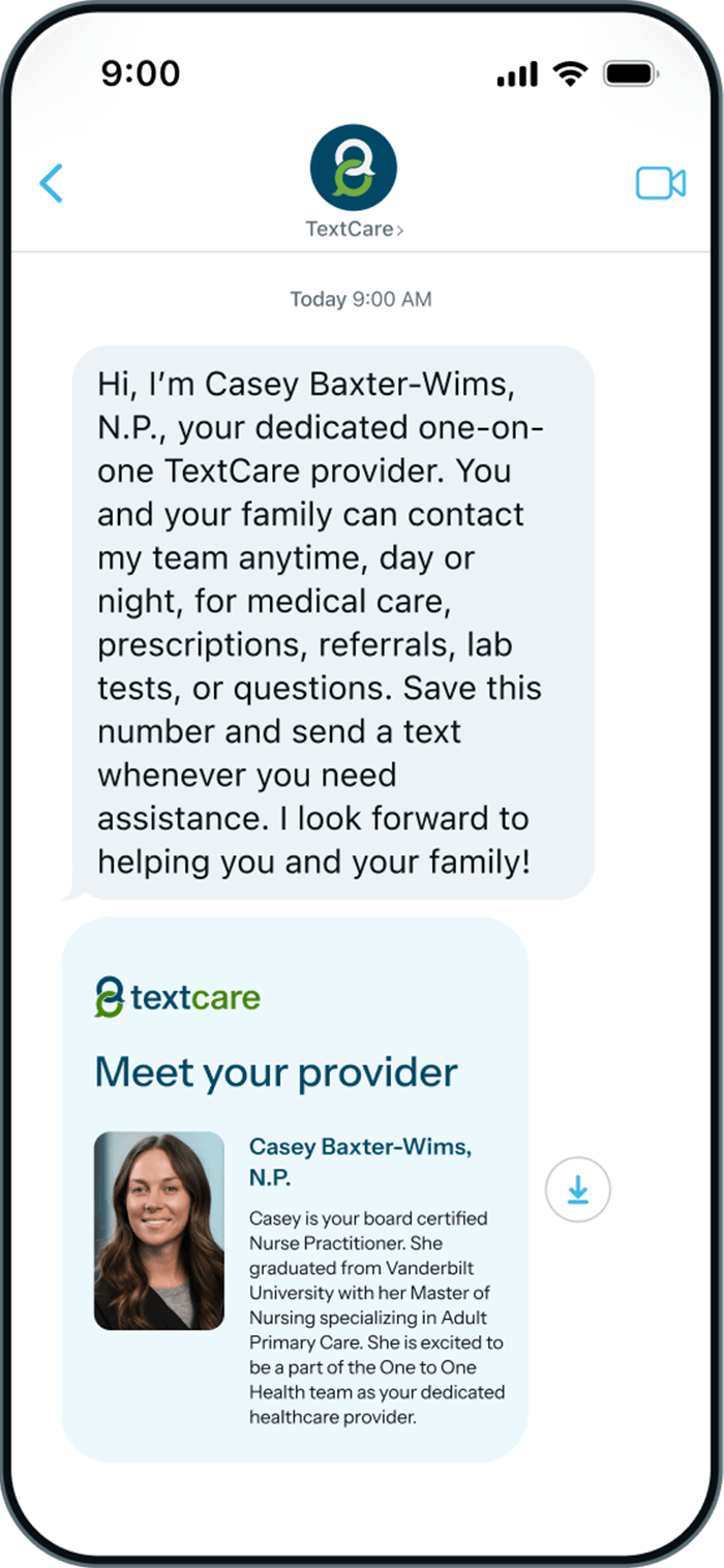 Meet Your Provider Image in context of phone messenger app.